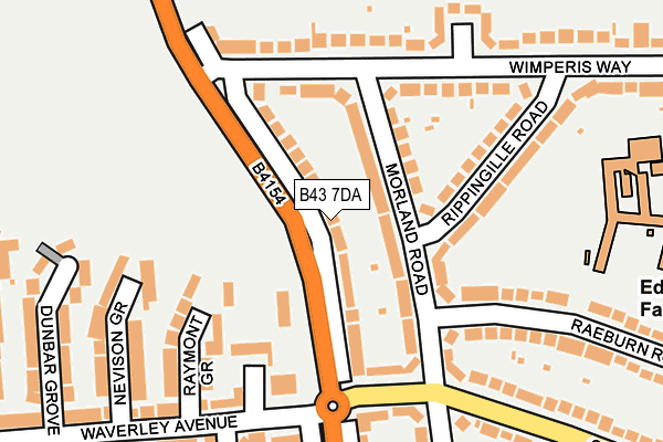 B43 7DA map - OS OpenMap – Local (Ordnance Survey)