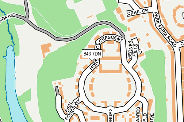 B43 7DN map - OS OpenMap – Local (Ordnance Survey)