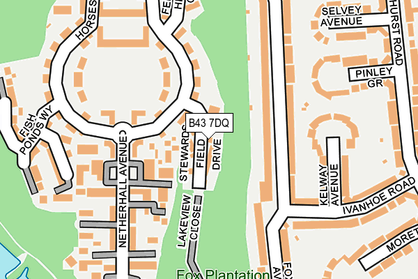 B43 7DQ map - OS OpenMap – Local (Ordnance Survey)