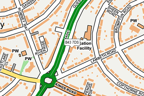 B43 7DS map - OS OpenMap – Local (Ordnance Survey)