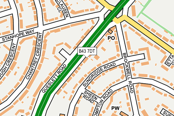 B43 7DT map - OS OpenMap – Local (Ordnance Survey)