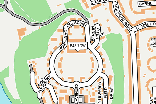 B43 7DW map - OS OpenMap – Local (Ordnance Survey)