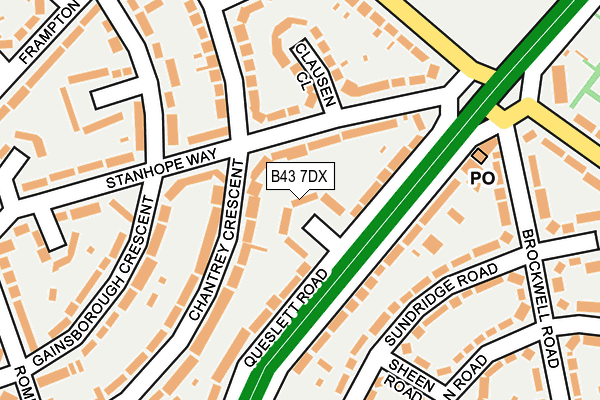 B43 7DX map - OS OpenMap – Local (Ordnance Survey)