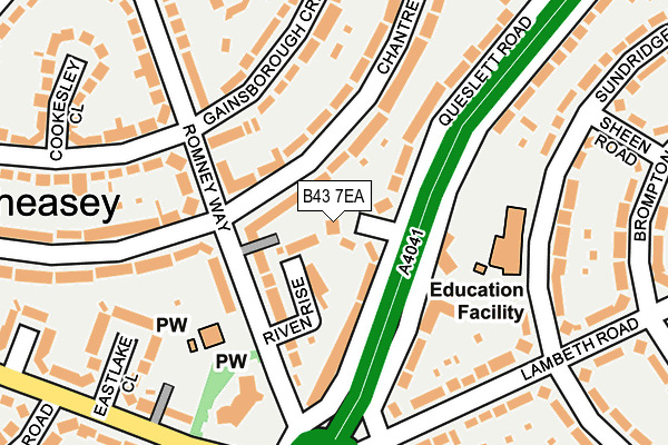 B43 7EA map - OS OpenMap – Local (Ordnance Survey)