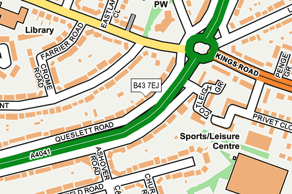 B43 7EJ map - OS OpenMap – Local (Ordnance Survey)