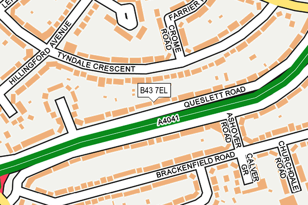 B43 7EL map - OS OpenMap – Local (Ordnance Survey)