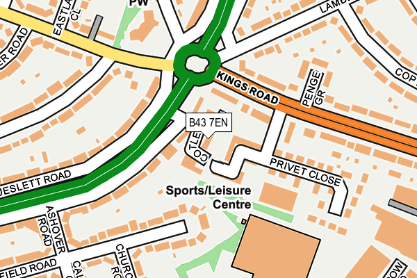 B43 7EN map - OS OpenMap – Local (Ordnance Survey)
