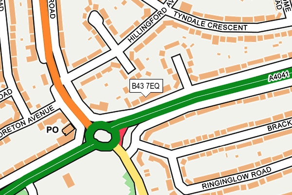 B43 7EQ map - OS OpenMap – Local (Ordnance Survey)