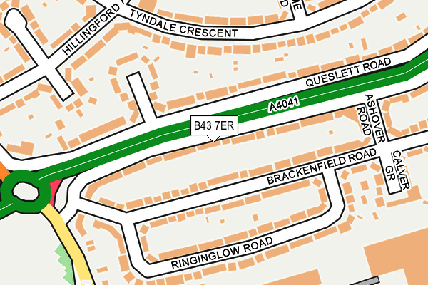 B43 7ER map - OS OpenMap – Local (Ordnance Survey)