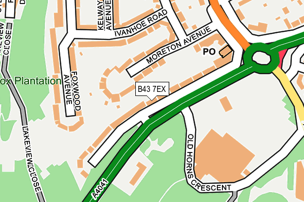 B43 7EX map - OS OpenMap – Local (Ordnance Survey)