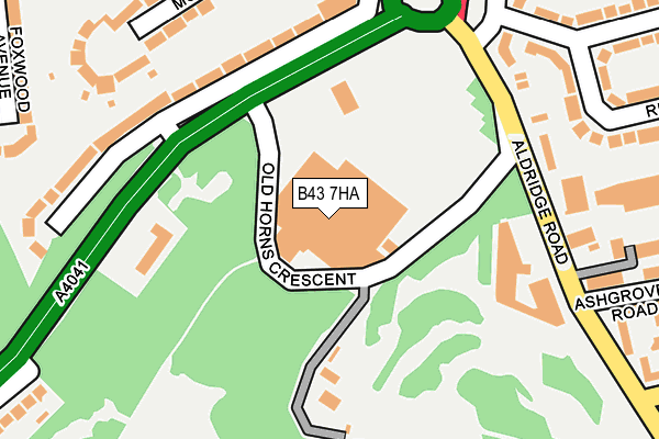 B43 7HA map - OS OpenMap – Local (Ordnance Survey)