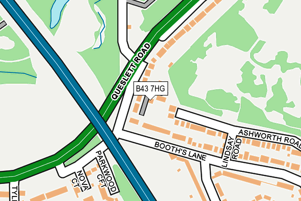 B43 7HG map - OS OpenMap – Local (Ordnance Survey)