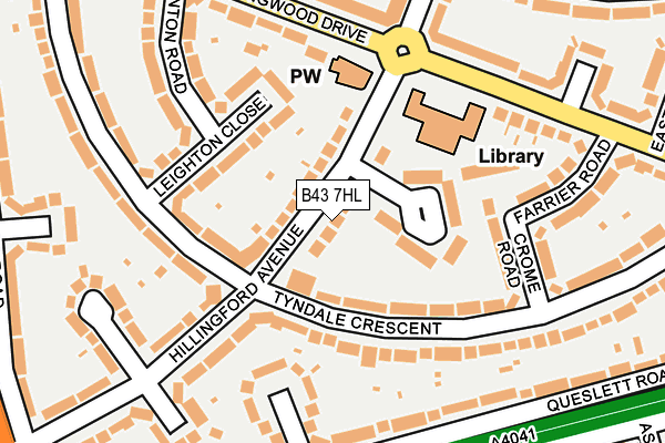 B43 7HL map - OS OpenMap – Local (Ordnance Survey)