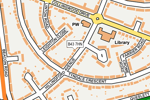 B43 7HN map - OS OpenMap – Local (Ordnance Survey)