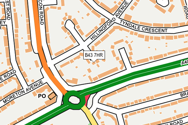 B43 7HR map - OS OpenMap – Local (Ordnance Survey)
