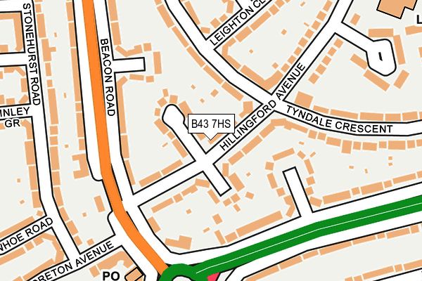 B43 7HS map - OS OpenMap – Local (Ordnance Survey)