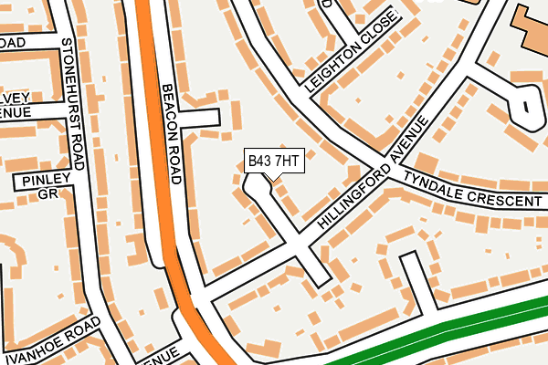 B43 7HT map - OS OpenMap – Local (Ordnance Survey)