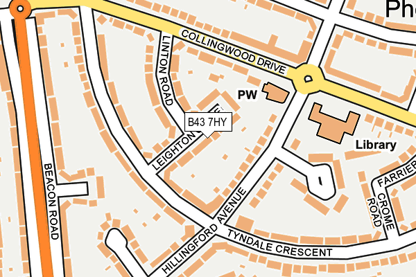 B43 7HY map - OS OpenMap – Local (Ordnance Survey)