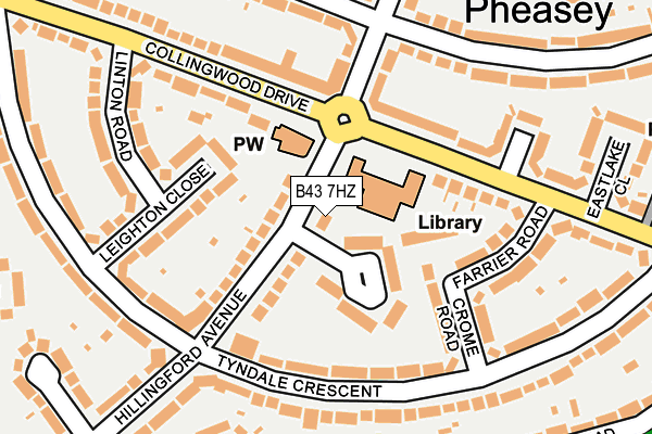 B43 7HZ map - OS OpenMap – Local (Ordnance Survey)