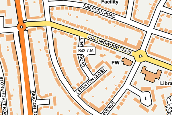 B43 7JA map - OS OpenMap – Local (Ordnance Survey)
