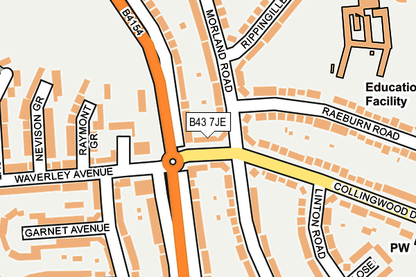 B43 7JE map - OS OpenMap – Local (Ordnance Survey)