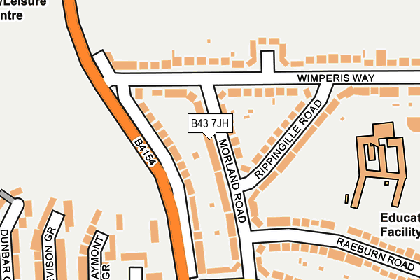 B43 7JH map - OS OpenMap – Local (Ordnance Survey)