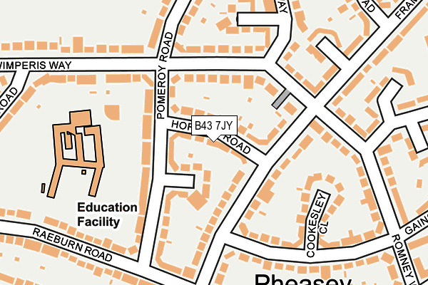 B43 7JY map - OS OpenMap – Local (Ordnance Survey)