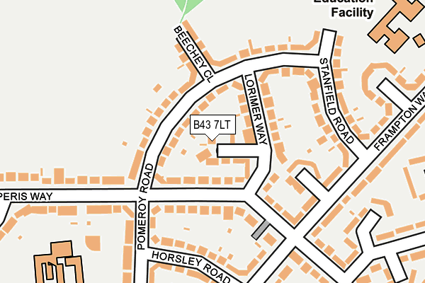 B43 7LT map - OS OpenMap – Local (Ordnance Survey)