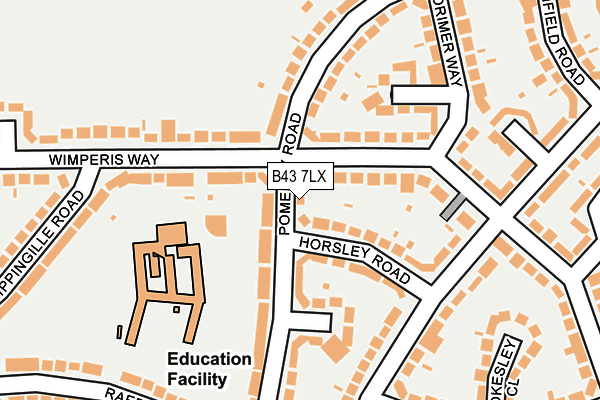 B43 7LX map - OS OpenMap – Local (Ordnance Survey)