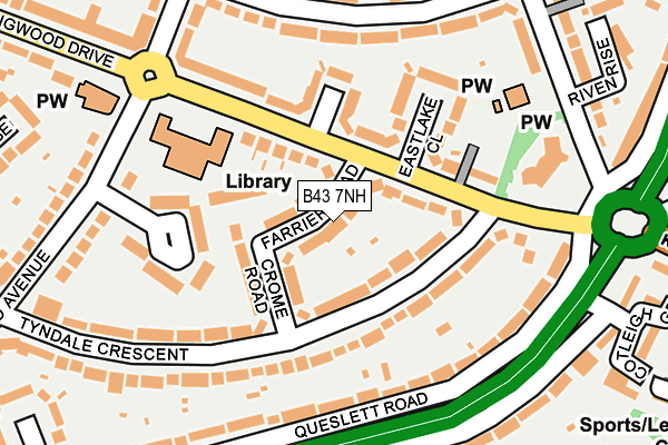 B43 7NH map - OS OpenMap – Local (Ordnance Survey)