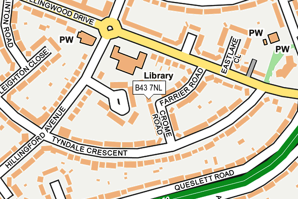 B43 7NL map - OS OpenMap – Local (Ordnance Survey)