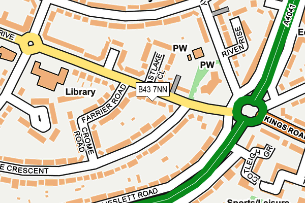 B43 7NN map - OS OpenMap – Local (Ordnance Survey)