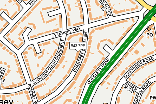 B43 7PE map - OS OpenMap – Local (Ordnance Survey)