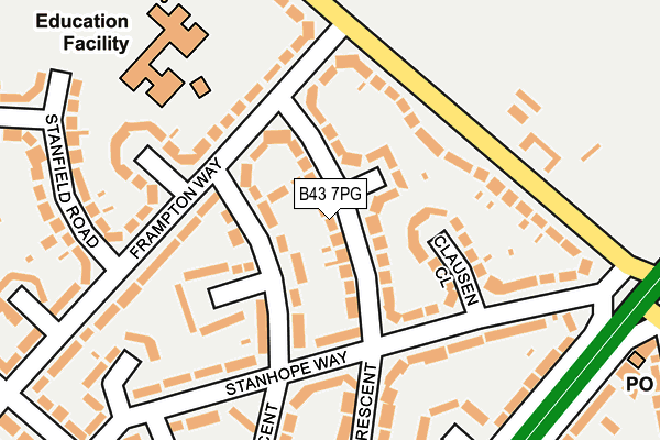 B43 7PG map - OS OpenMap – Local (Ordnance Survey)