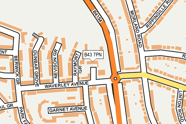 B43 7PN map - OS OpenMap – Local (Ordnance Survey)