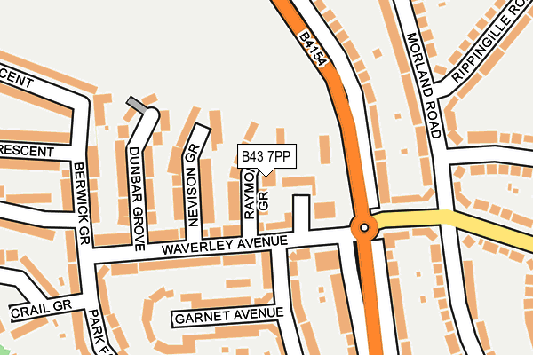 B43 7PP map - OS OpenMap – Local (Ordnance Survey)