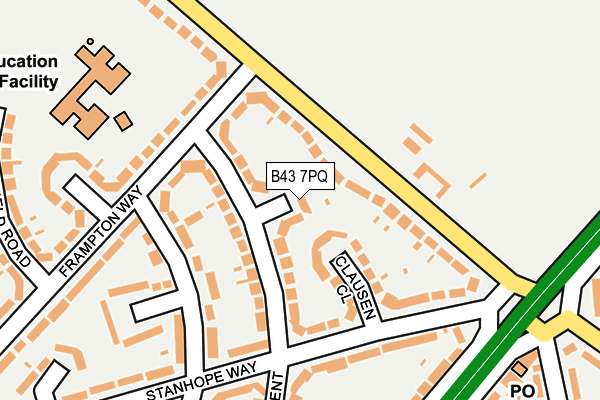 B43 7PQ map - OS OpenMap – Local (Ordnance Survey)