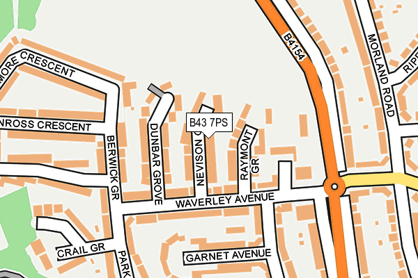 B43 7PS map - OS OpenMap – Local (Ordnance Survey)