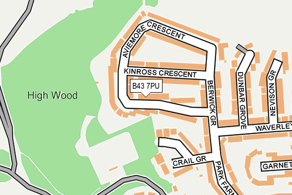 B43 7PU map - OS OpenMap – Local (Ordnance Survey)