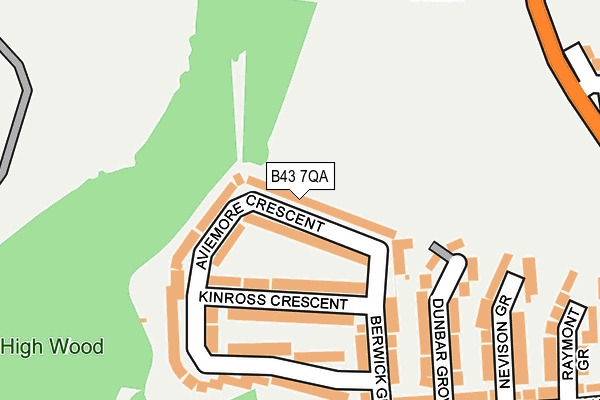 B43 7QA map - OS OpenMap – Local (Ordnance Survey)