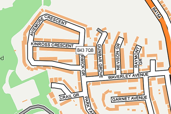 B43 7QB map - OS OpenMap – Local (Ordnance Survey)