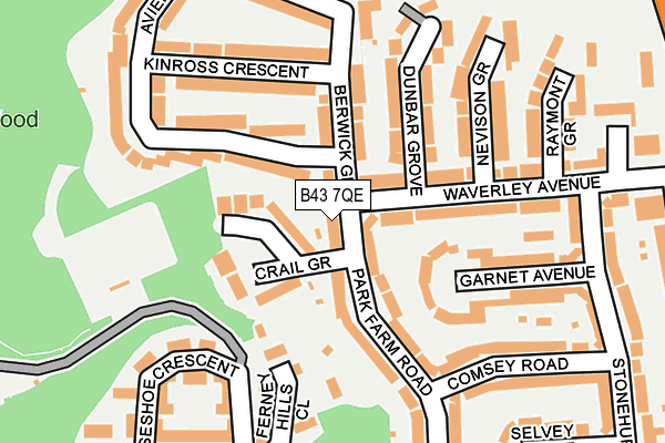B43 7QE map - OS OpenMap – Local (Ordnance Survey)