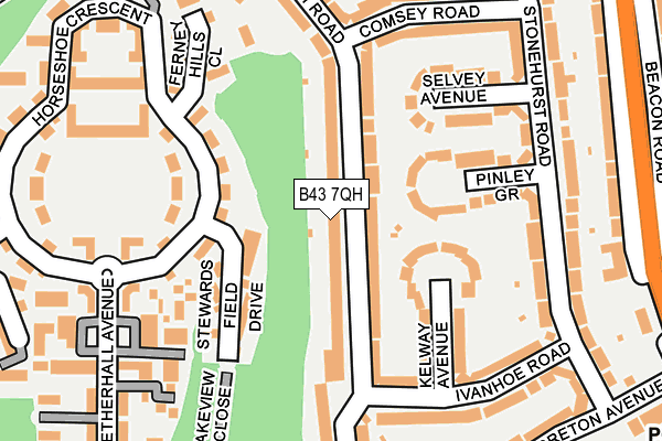 B43 7QH map - OS OpenMap – Local (Ordnance Survey)