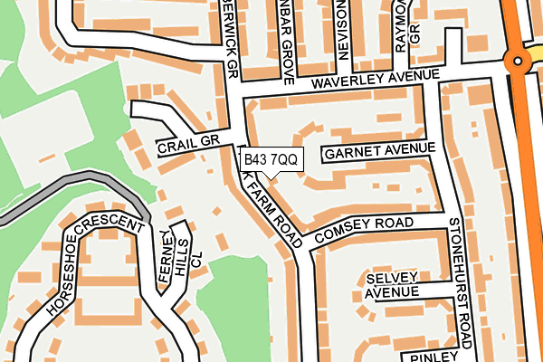 B43 7QQ map - OS OpenMap – Local (Ordnance Survey)