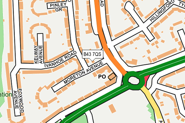 B43 7QS map - OS OpenMap – Local (Ordnance Survey)