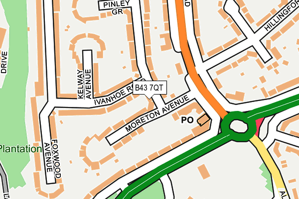 B43 7QT map - OS OpenMap – Local (Ordnance Survey)