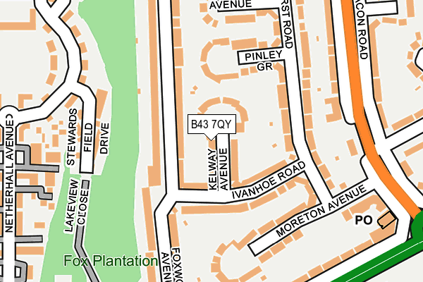 B43 7QY map - OS OpenMap – Local (Ordnance Survey)