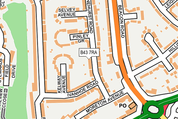 B43 7RA map - OS OpenMap – Local (Ordnance Survey)