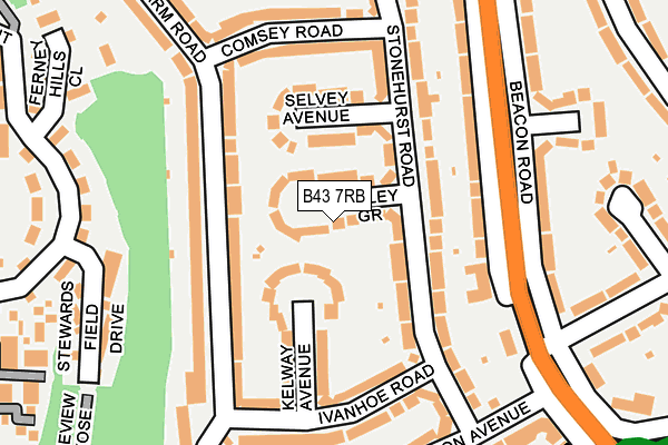 B43 7RB map - OS OpenMap – Local (Ordnance Survey)