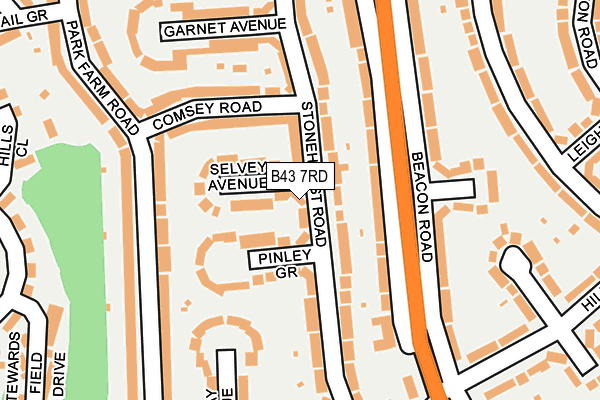 B43 7RD map - OS OpenMap – Local (Ordnance Survey)